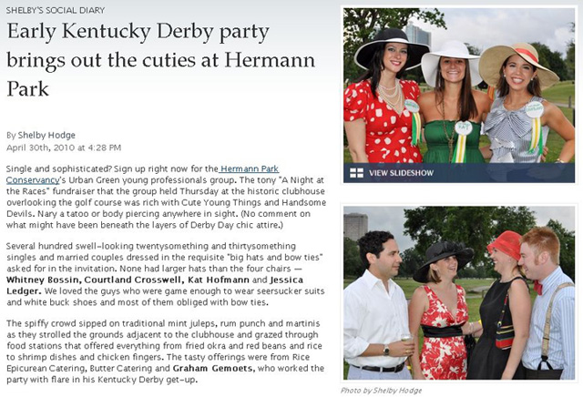 Article: Early Kentucky Derby party brings out the cuties in Hermann Park